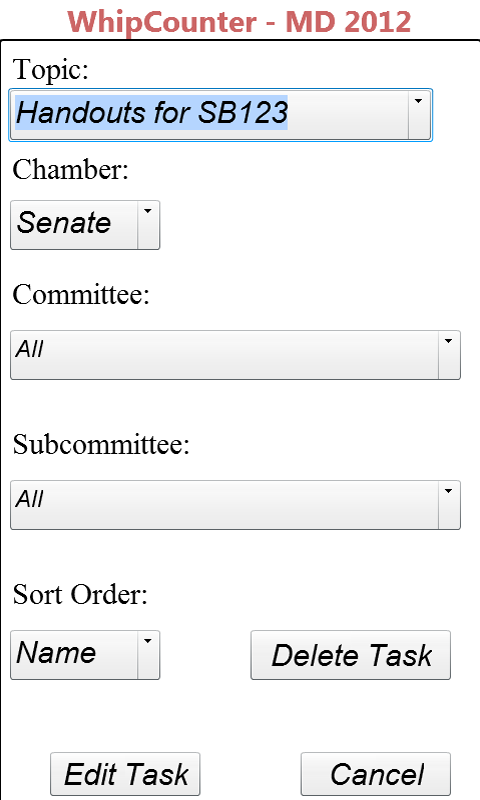 Add/Edit Task Screen